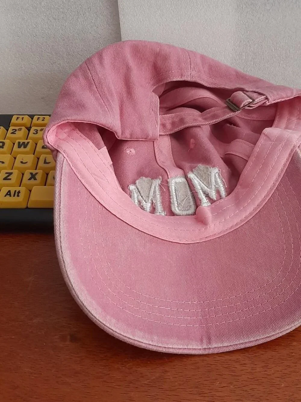 NEW ! Embroidered Mom Baseball Hat Light Pink